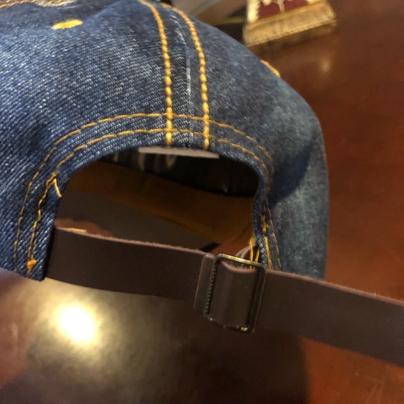 PATRIOTIC DENIM BASEBALL HAT CAP AMERICAN FLAG WITH RHINESTONES DIAMOND ACCENT - Picture 7 of 14